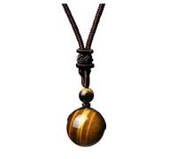 AMSLSIU Collar de piedra Natural de 16mm para hombre, colgante bola cristal portátil para banquete fiesta, joyería para el cuello, decoración, regalo cumpleaños