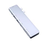 AMSLSIU Conveniente concentrador USB C multipuerto para conectar y Usar fácilmente aleación de Aluminio PD3.0 Potencia RJ 45 USB-C transmisión de Datos Compacto