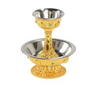 AMSLSIU Copa de ofrenda de agua de Buda, copa de metal esencial para el culto a Buda, ofrendas de té rituales y meditación, de té de sacrificio de altar de
