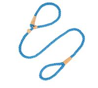 AMSLSIU Correa de Cuerda Trenzada Gruesa: Herramienta de Entrenamiento Perros cómoda y Duradera para Todos los tamaños Perros y Cuero límite Ajustable, Azul eléctrico