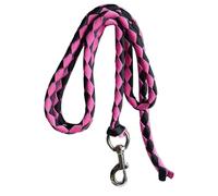 AMSLSIU Correa Trenzada Premium para Caballos, Resistente y con mosquetón Duradero, Ideal para Entrenar y guiar al Ganado, Que no se Cae fácilmente. La Cuerda es fácil de, Rosa y Negro, 2.5 m