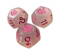 AMSLSIU Dados de Resina Hechos a Mano, Juguetes didácticos para Contar matemáticas, Divertidos para Todas Las Edades, para Aprendizaje Interactivo, Dados, Claro y Rosa, 1.4 cm