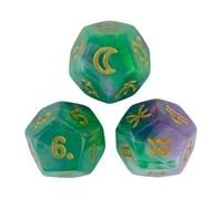 AMSLSIU Dados de Resina Hechos a Mano, Juguetes didácticos para Contar matemáticas, Divertidos para Todas Las Edades, para Aprendizaje Interactivo, Dados, Verde y Dorado, 1.4 cm