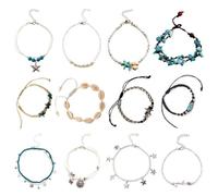 AMSLSIU de Tobillo Cuentas de arroz Tobilleras Cadenas Colorfast Joyería Duradera para el Cuerpo Tobilleras exquisitas para Mujer para la decoración del Vestido, Tipo 1