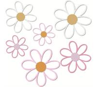 AMSLSIU Decoración de Pared Blanca Deliciosa, Lindo Coche S, Arte de Pared de Margaritas Multicolor de 6 Piezas, imprescindible para Cada habitación en