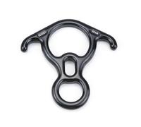 AMSLSIU Descensor de Escalada Cuesta Abajo 8-13 mm Cuerda Rappel Anillo Descender Aleación de Aluminio Seguridad Espeleología Protector portátil, Negro