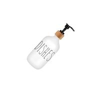 AMSLSIU Dispensador de jabón y loción a Prueba de Agua con Bomba, práctico y Duradero, 500 ml para líquidos, Ideal para el baño, Platos Blancos, 7 x 21.6 cm