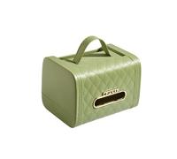 AMSLSIU Dispensador de papel decorativo para caja de pañuelos, servilletero desmontable de plástico, soporte de moda para encimera con asa, Verde