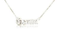 AMSLSIU Doce signo del zodiaco encanto constelaciones collar del zodiaco DIY Chic con tarjeta de exhibición joyería cadena encanto colgante, Géminis Plata