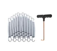 AMSLSIU El Juego de resortes de trampolín de Salto de Acero metálico con Gancho en T Proporciona un Rendimiento confiable al Tiempo Que Garantiza una fácil instalación y un, Plata, 13.5 cm
