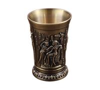 AMSLSIU Elegantes accesorios para vasos de chupito de vino de aleación de metal. Crea experiencias de servicio memorables con vasos de chupito de vino, dios del sol de bronce, 4.2 x 6.2 cm