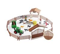 AMSLSIU Establo de Caballos, Juego de Figuras, Granero, Juguete Que fomenta el Juego imaginativo y enseña sobre el Cuidado de los Animales, Tractor de, Estilo B