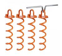 AMSLSIU Estacas de Suelo de trampolín Hierro, Puntas fijación en para Espiral portátiles, Trampolines para Exteriores, toldo, Accesorios para uñas Patio Delantero, 4 Piezas
