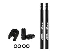 AMSLSIU Extensor de válvula Presta para Bicicletas de montaña y Carretera con vástagos Largos. Accesorios tubeless para una Mayor Durabilidad. Extensor de, 2 Unidades Negras, 80mm