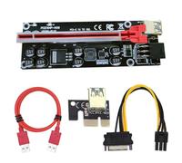 AMSLSIU Extensor PCI-E 1x a 6X USB3.0, Placa de Tarjeta portátil para el hogar, PC de Escritorio, Adaptador de minería, Accesorios eléctricos, minero, Ranura roja Cable Rojo