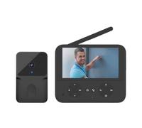 AMSLSIU Fácil instalación, para Sistema de Timbre de Portero automático inalámbrico, Timbre ABS con cámara, WiFi, vídeo inalámbrico, Negro