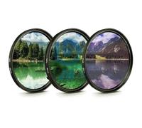 AMSLSIU Filtro de Lente de 3 Piezas con Bolsa 49MM 52MM 55MM 58MM 62MM 67MM 72MM 77MM Estuche de Transporte de reemplazo de filtrado de Vidrio Protector, 52 mm