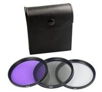 AMSLSIU Filtro de Lente de 3 Piezas con Bolsa 49MM 52MM 55MM 58MM 62MM 67MM 72MM 77MM Estuche de Transporte de reemplazo de filtrado de Vidrio Protector, 55 mm