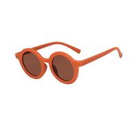 AMSLSIU Gafas de sol ópticas redondas Gafas de bebé Crema Adorable Desgaste de los ojos Clásico encantador de moda para la protección de los ojos, Rojo naranja