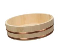 AMSLSIU Innovador recipiente de Para madera para mezclar arroz para sushi, solución para la preparación profesional de arroz para sushi. El cubo está, 27x7.5 cm
