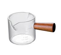 AMSLSIU Jarra medidora de con asa, jarra de vidrio transparente de primera calidad, para servir bebidas calientes sin esfuerzo, taza medidora de pared gruesa,