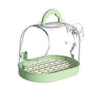 AMSLSIU Jaula de Viaje para pájaros con asa, Ligera y Resistente, Accesorio para pájaros pequeños, Ideal para quienes viajan y Son Amantes de los Fácil, Verde, 23 x 15.5 x 17.5 cm
