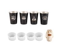 AMSLSIU Juego de 4 piezas de acero inoxidable, vaso vino, taza té, cerveza, 350ML, tazas agua, patrón Metal, Picnic, barbacoa, suministro cocina, tipo6