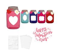 AMSLSIU Juego de tarjetas de San Valentín con tarro caramelo papel duradero, regalos especiales para el Día San Valentín, juego tarjetas con tarro caramelo papel 50