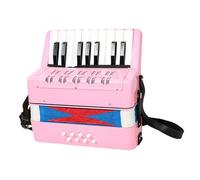 AMSLSIU Juguete musical para fiestas de desarrollo infantil temprano con acordeón de 17 teclas que a los niños a tocar el mundo la música. Acordeón juguete, Rosa, 23x10x23cm