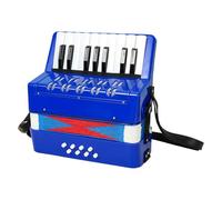 AMSLSIU Juguete musical para fiestas de desarrollo infantil temprano con acordeón de 17 teclas que a los niños a tocar el mundo la música. Acordeón juguete, Azul, 23x10x23cm