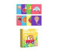 AMSLSIU Kit de Recortes de Papel para jardín Infantes, Patrones Diversos, Habilidades prácticas para niños, coordinación Mano-Cerebro, Manual para niños, Origami , Tema la Vida , 14 x 14 cm