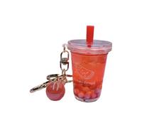 AMSLSIU LLavero de arena movediza líquida de fruta, bolso botella, dije colgante para pareja, mochila, billetera, coche, Suovenwir, regalos joyería Navidad, Sandía