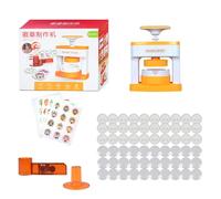 AMSLSIU Máquina prensadora de insignias de hojalata para crear diseños únicos, varias imágenes para hacer botones insignias artesanales con un niño para promocionar