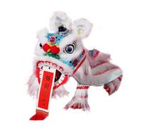 AMSLSIU Marionetas de danza del león que simbolizan buena suerte y prosperidad. Regalos chinos para la danza del león. Decoración de Año Nuevo. Manualidades hechas a mano con cuerda. Decoración china