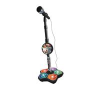 AMSLSIU Micrófono y Soporte para niños Que combina Divertidos Efectos Musicales con Luces Intermitentes de Escenario para brindar emoción Durante Las , Negro , 100 x 21 cm