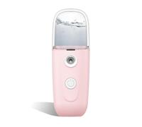 AMSLSIU Mini pulverizador de niebla facial portátil, humidificador recargable de hidratación profunda 35ml, atomizador funcionamiento con botón para senderismo, Rojo