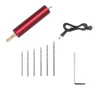 AMSLSIU Mini taladro eléctrico de mano, liviano y fácil de transportar para trabajos precisión, robustez y durabilidad. Aleación aluminio , rojo