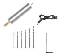 AMSLSIU Mini taladro eléctrico de mano, liviano y fácil de transportar para trabajos precisión, robustez y durabilidad. Aleación aluminio , plata