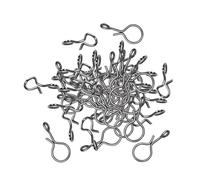 AMSLSIU Mosquetón para Pesca con Mosca, 5 tamaños, de Cambio rápido, Ligero, Duradero, de Acero Inoxidable, Conector sin Nudos para Pescadores, Conector para señuelos, jigs, Plata, S