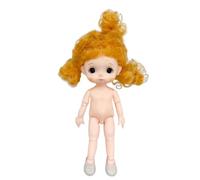 AMSLSIU Muñeca de niña de 17CM y 6 Pulgadas, Cuerpo Desnudo, Juguetes plástico Ligero DIY, Accesorios Ropa simulación Suaves extraíbles para cumpleaños