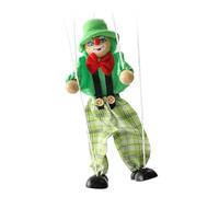 AMSLSIU Muñeco de marionetas de línea de tracción, marioneta de mano articulada de Para madera, juguete interactivo para hacer ejercicio, payaso, juguete artesanal, teatro escolar, Verde