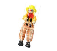 AMSLSIU Muñeco de marionetas de línea de tracción, marioneta de mano articulada de Para madera, juguete interactivo para hacer ejercicio, payaso, juguete artesanal, teatro escolar, Amarillo
