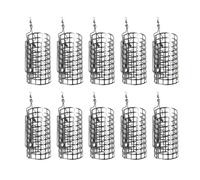 AMSLSIU Paquete de 10 jaulas de alimentación Pesca, contenedor señuelos antióxido, Circular Profesional, antipérdida, Cesta, Herramientas para Peces, Largo