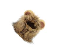 AMSLSIU Peinado Sencillo con Peluca de Melena de león para Perros y Gatos. La Suave Melena de león para Gatos Hace Que vestirse Sea una Experiencia Alegre, Marrón, L