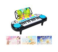 AMSLSIU Pequeño Regalo de Piano con Teclado eléctrico para niños Juguete de Aprendizaje Divertido con 2 poemas Antiguos y 6 Sonidos percusión para Inspirar Intereses Musicales Piano Teclado para