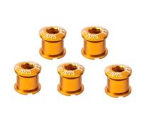 AMSLSIU Pernos de vástago de Bicicleta 5 Piezas, Universal aleación Suave Resistente al Desgaste, Accesorios Ciclismo para Bicicletas montaña para bielas, Oro, Placa Doble