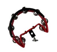 AMSLSIU Platillos de mano metálicos, hi hat, panderetas, conciertos, bares, adultos y niños, percusión manual, pandereta, campana, acompañamiento de baile, instrumento, rojo, 24.5 x 20 x 5 cm