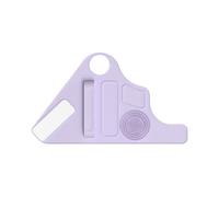 AMSLSIU Porta brochas de maquillaje con área de limpieza integrada para una limpieza higiénica con gel de sílice texturizado y paletas de maquillaje. Herramientas de maquillaje, violeta