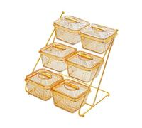 AMSLSIU Recipiente para servir dividido, para dulces, bandeja para aperitivos con tapa a prueba de polvo, platos para aperitivos de fruta con expositor,
