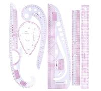 AMSLSIU Regla curva francesa para costura a medida, regla de dibujo y confección, no rígida, fina y suave, 6 piezas